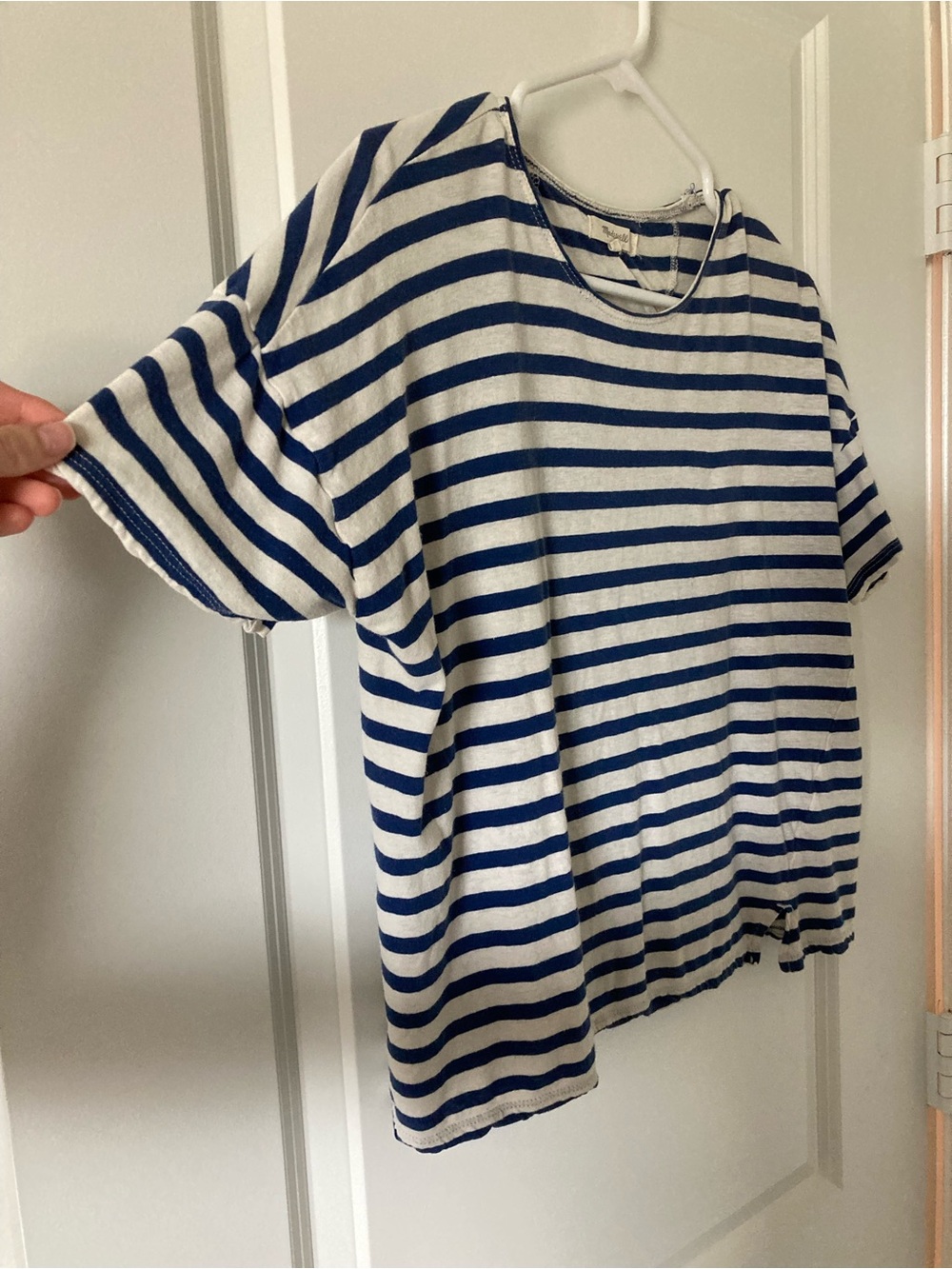 Madewell Blue and White Striped Tee
